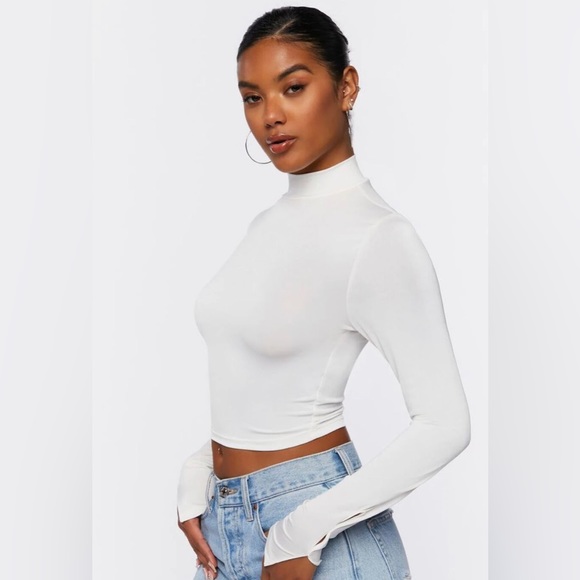 Forever 21 | Tops | Nwt Forever 2 White Mock Neck Top | Poshmark